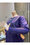 Women's Middle Age and Above Round Neck Viscose Waterfall Patterned Stoned Mother Combed Cotton Blouse - 2