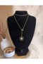 Adjustable Pendant Lift with Sun Figure Model Gold Steel Women's Necklace - 2