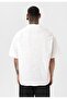 Embroidery Detailed Pocketless Oversize Short Sleeve Linen Shirt - 5