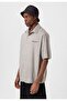 Oversize Short Sleeve Shirt with Text Detail - 3