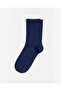 Women's Roll Top Elasticless Bamboo Socks Navy Blue - 4