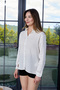 White Textured Women's Shirt Long Sleeve Relaxed Fit Stylish Shirt - - 6