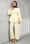 Yellow Ribbed Detailed Tunic and Trousers Set