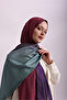 Color-Shift Gradient Patterned Double-Sided Shawl - Purple Turquoise - 6