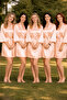 5-Piece Salmon Bridesmaid Set Embroidered