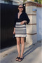 Ecru-Black Knitwear Skirt - 98081 - 4