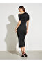Black Off-Shoulder Bodycon Midi Dress - 5