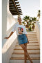 White Printed Oversize Women's T-Shirt