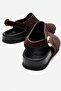 Women's ankle strap sandals genuine suede leather zy 4137 suede brown - 4