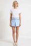 Women's Mini Shorts High Waist Wide Leg Woven Fabric Pleated Chain Belt Detailed Summer Spring Season - 4