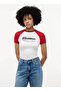 تي شيرت نسائي أبيض منقوش بمقاس قياسي TH X CF1 SCRIPT RAGLAN TEE - 6