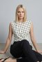 Kawer Slim Fit Polka Dot Gathered Detailed Women's Bodysuit & Blouse & Body - White - 6