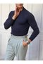 Slimfit Molded Cotton Knitwear Half Fisherman Knitwear Sweater - 3
