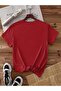 Unisex Red More Coffee Printed Crew Neck T-Shirt - 2