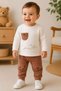 Baby Boy Airplane Embroidered Ribbed 2-Piece Top and Bottom Seasonal Set 3-12 Months - 5