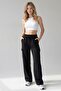 Black Cargo Pocket Wide Leg Sweatpants