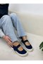 Navy Blue Suede (Roley) Velcro Women's Sports Shoes - 6