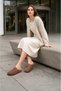 Luvra Laceless Genuine Suede Leather Women's Casual Cork Sole Loafer Classic Shoes Hdmt - Brown - 2