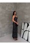 Women's Strappy Polka Dot Patterned Long Dress - 3