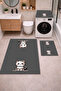 Non-Slip Base Digital Printed 3-Piece Bathroom Mat Set – Washing Machine, Toilet Seat, and Bathroom Rug
