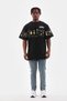 Men's Short Sleeve Summer T-Shirt Crew Neck Printed Oversize T-Shirt - Black - 5