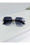 Women's Square Crystal Sunglasses Smoke - 4