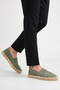 Unisex Women's Men's Khaki Green Espadrille Flexible Knitwear Breathable Anti-Sweat Summer Shoes Breath - 4