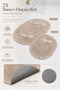 Plum 2-Piece French Lace Luxury Bath Mat Non-Slip Dowry Oval Bath Mat Set Lauris - 2
