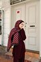 Lara Polka Dot Patterned Shawl Burgundy - 2