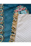 Velvet Lined Prayer Rug and Crystal Prayer Beads Mint Green - Luxury Gift Dowry Set with Special Box - 4