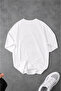 Minimal Text Design Printed Basic Oversize T-Shirt - 2