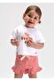 Baby Girl Combed Cotton Shorts Set Pink - 5
