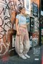 Unisex Gravat Printed Baggy Tie-Dye Patterned Antique Gray Denim Trousers Balloon Model Jeans - 2