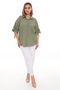 100% Cotton Plus Size Women's Cotton Shirt with Relaxed Fit, Buttoned, and Flared Sleeve Detail - 3