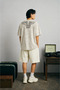 Unisex Ecru Oversize 100% Cotton Back and Front Printed Crew Neck Street Style T-Shirt Polize - 2
