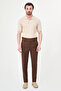 Straight Slim Fit Belt Buckle 100% Linen Men's Trousers Milk Coffee - 38352.26Y - 3