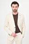 Textured Slim Fit Mono Collar Men's Jacket with Pocket Beige - 41500.26Y
