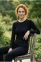Women's 2-Pack Black & White Long Sleeve Crew Neck Cotton Lycra Stretchy Body T-Shirt Set Casual Basic Wear M-3Xl - 2
