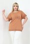 Women's Plus Size Summer Top High Quality 100% Cotton Linen Woven Embroidered Mom T-Shirt - Mesh Detailed Blouse Short Sleeve Comfortable Fit - 3