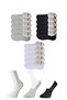 Glb-Stl41414 Black Gray and White Men's Ballerina Socks 15 Pairs