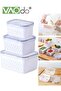 3 Pack Fruit Storage Containers for Fridge, Airtight Produce Saver with Removable Colander, BPA-Free