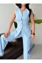 Women's Button Detailed Vest Trouser Set Stylish Two-Piece Set - 2