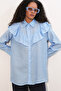 Women's Ruffle Detailed Shirt Tunic 5994 - Blue - 4