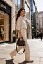 Coffee Mini Bag Patterned Double Handle Adjustable Strap Modern Design Bag - 4