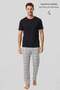 Egyptian Men's Cotton Plaid Bottom Pajamas Gray