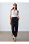 72694 Curled Leg Pleated Trousers-Black - 4