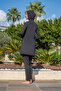 Women's Turtleneck Full Covered Black Long Sleeve Quick Drying Sea Pool Hijab Swimsuit Set - 3
