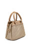 Women's Crossbody Bag with Fixed Strap Design Noir Linen Beige - 2