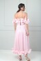 Women's Chiffon Fabric Ruffle Detail Midi Dress - 4