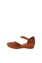 Women's Genuine Leather Wedge Heeled Buckle Sandals - 4